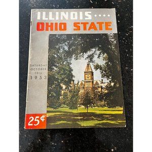 Vintage October 10, 1953 Illinois vs Ohio State College Football Program
